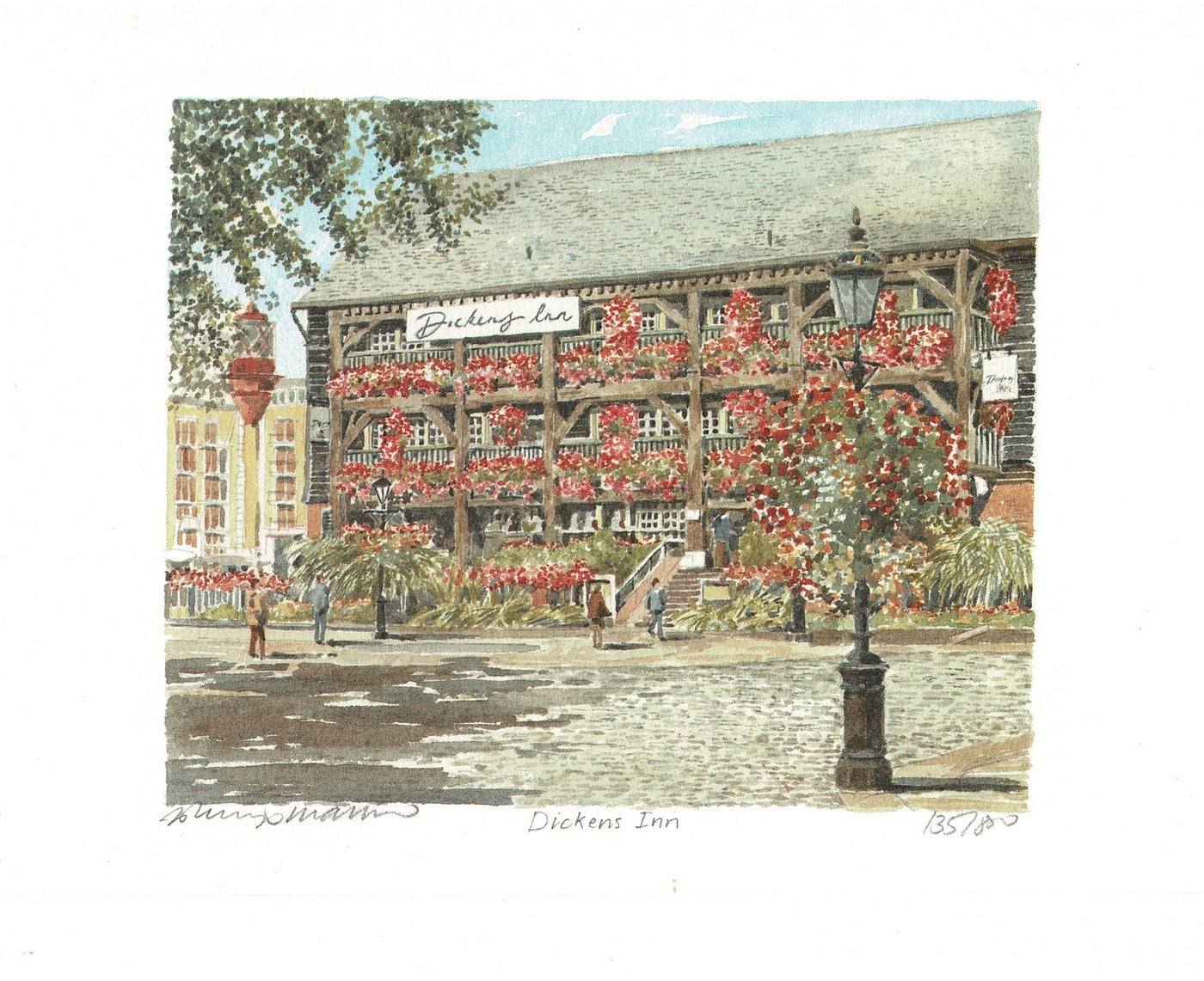 St Katherine's Dock Dicken's Inn signed and numbered print