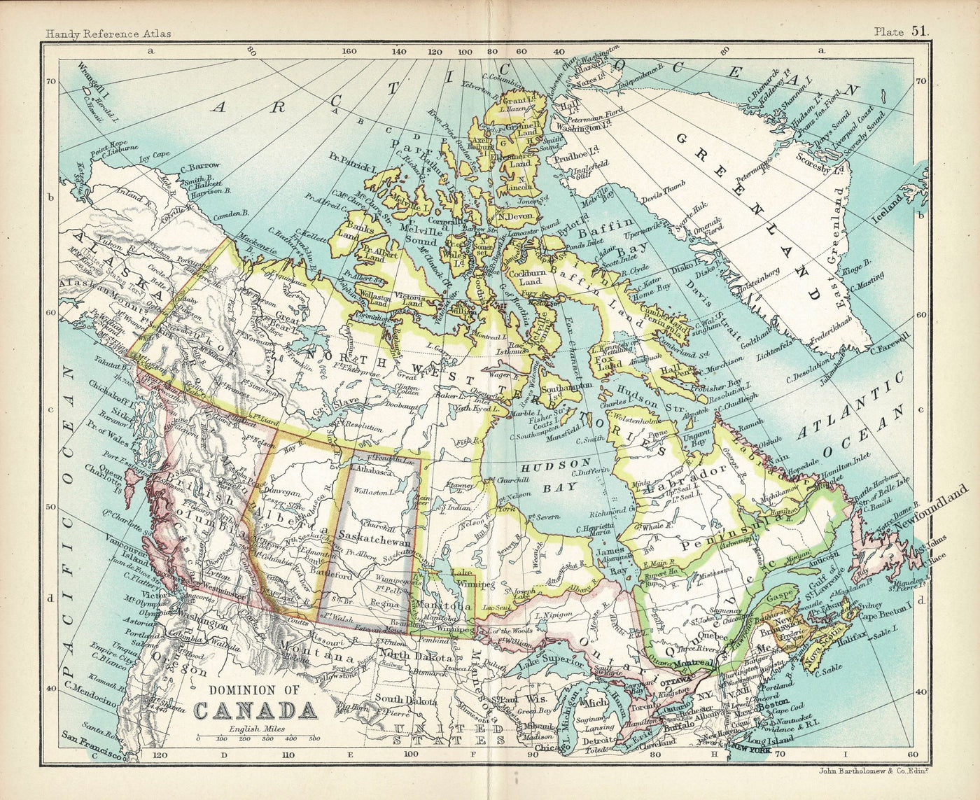 Dominion of Canada antique map 1909