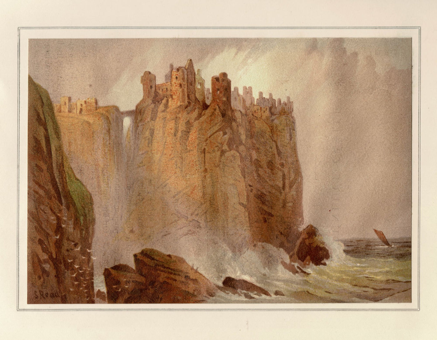 Dunluce Castle County Antrim Ireland antique print 1879