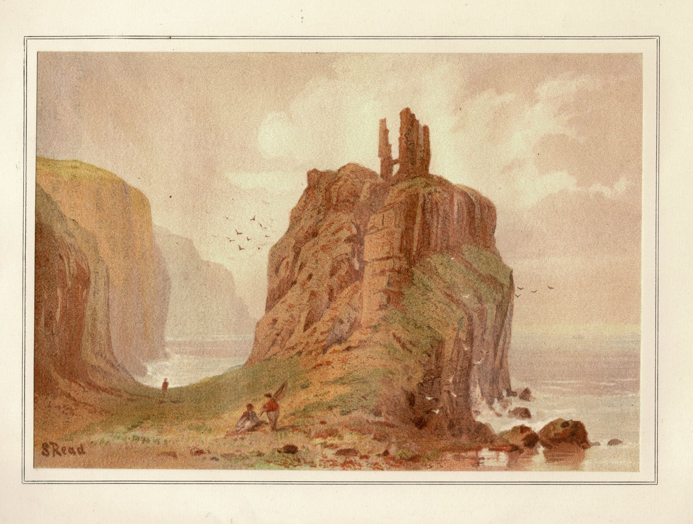 Dunseverick Castle Antrim Northern Ireland antique print 1879