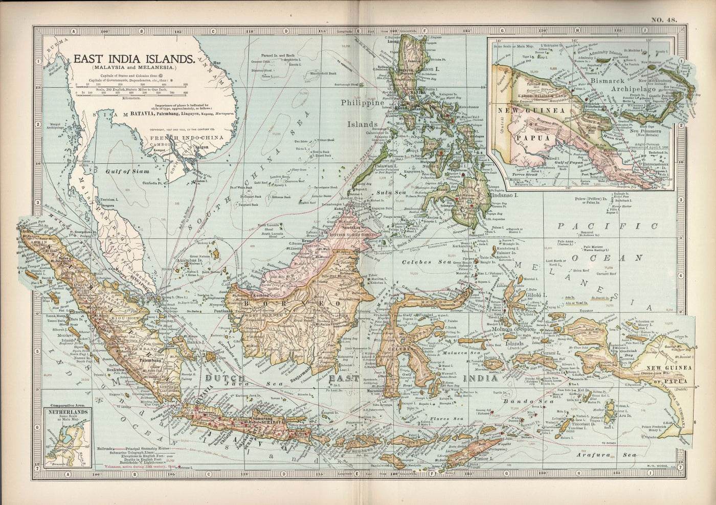 East India Islands antique map Encyclopaedia Britannica 1903