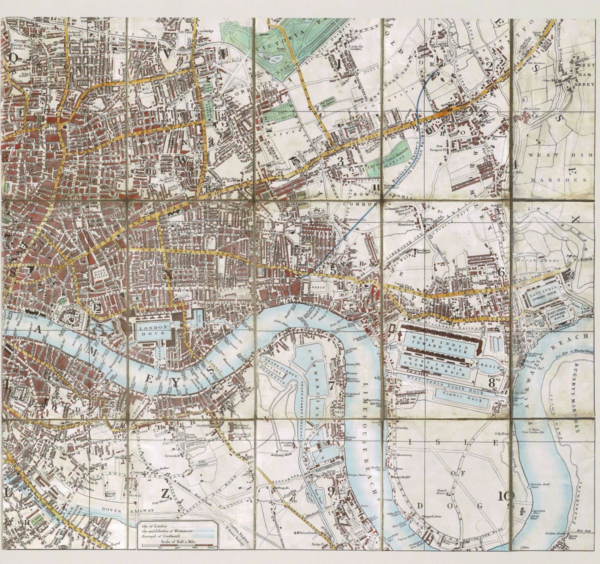 Cruchley's map of London 1848 Limited Edition reproduction