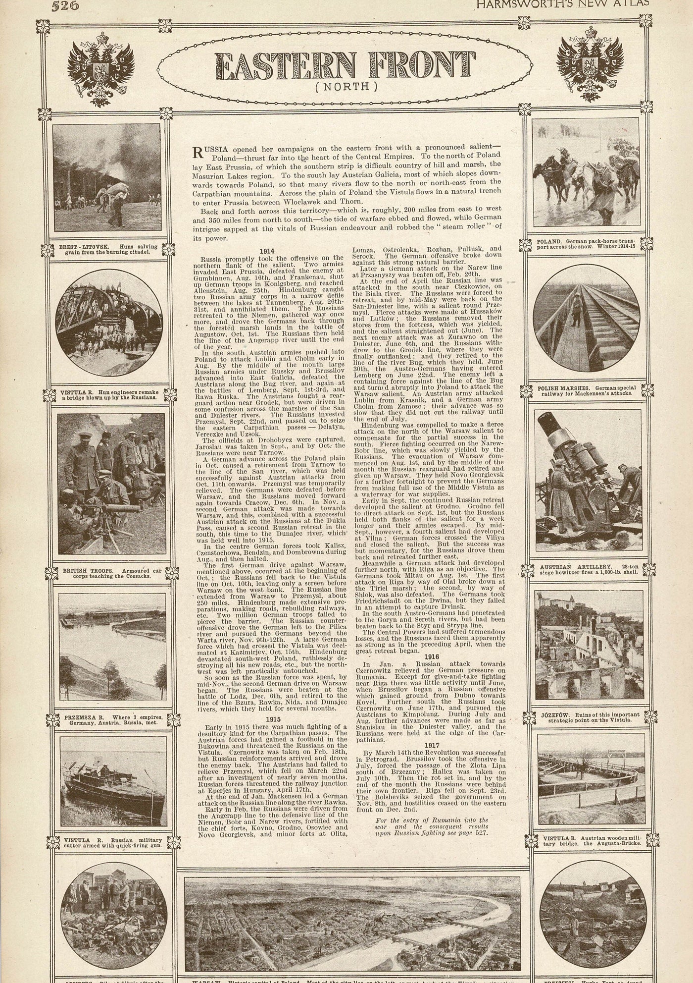 Eastern Front (North), An Atlas of the Great War, published 1920