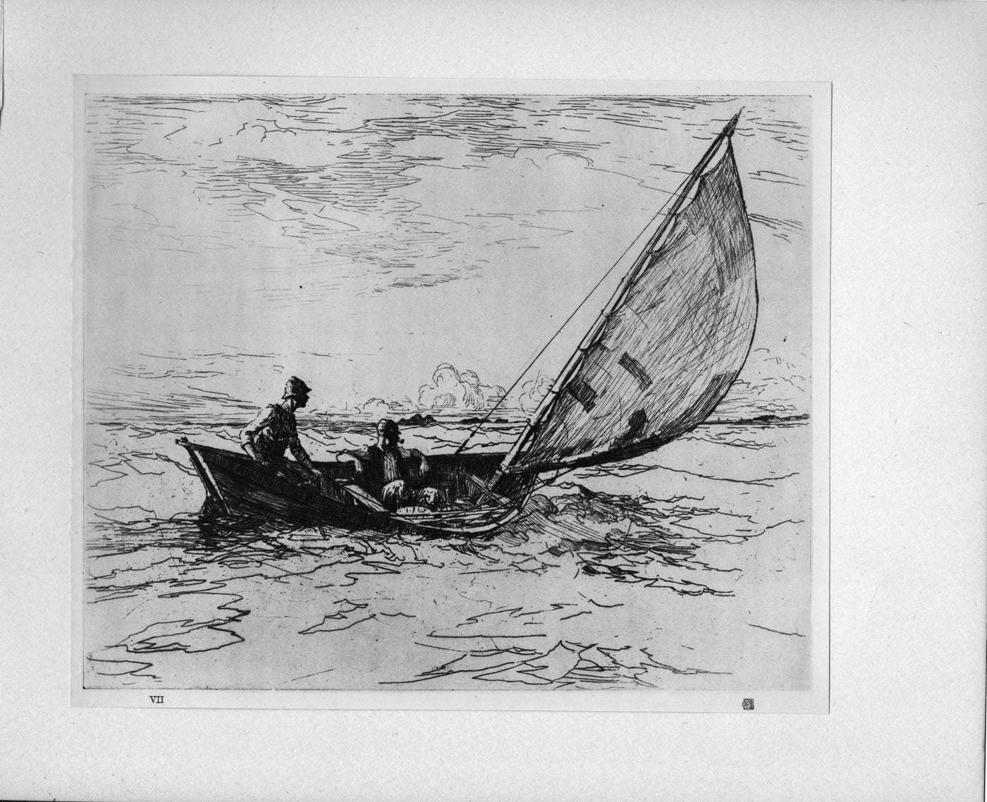Frank W. Benson 'Bound Home' from The Studio "...Masters of Etching" antique print 1925