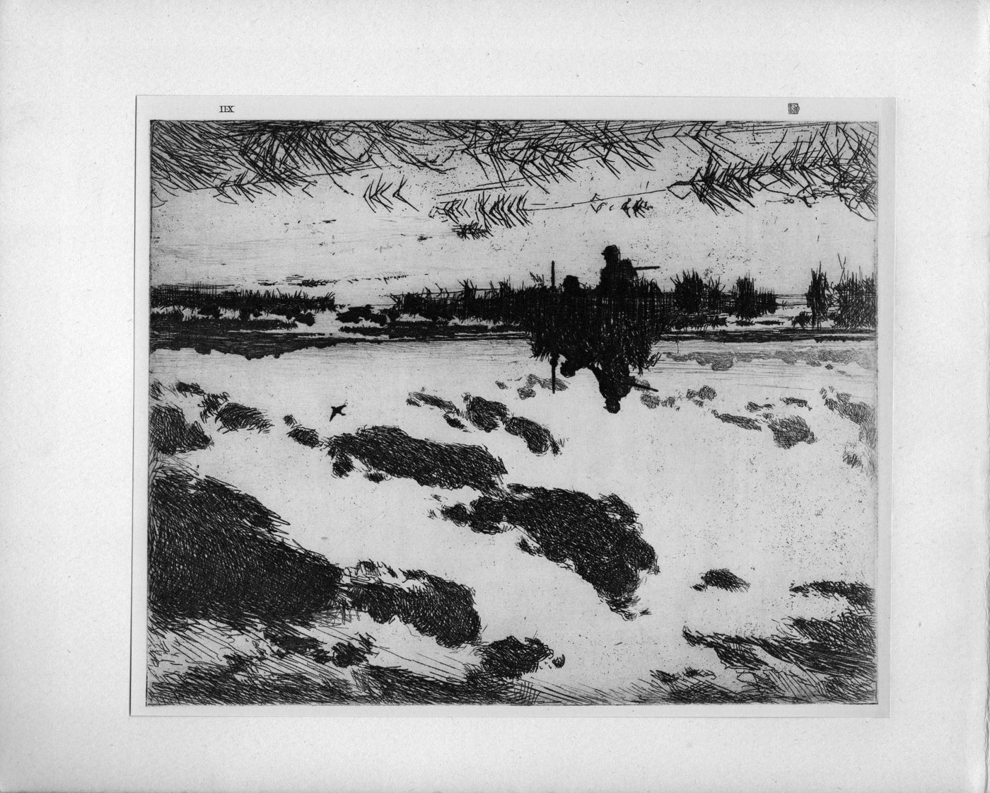 Frank W. Benson 'The Gunners Blind' The Studio "...Masters of Etching" antique print 1925
