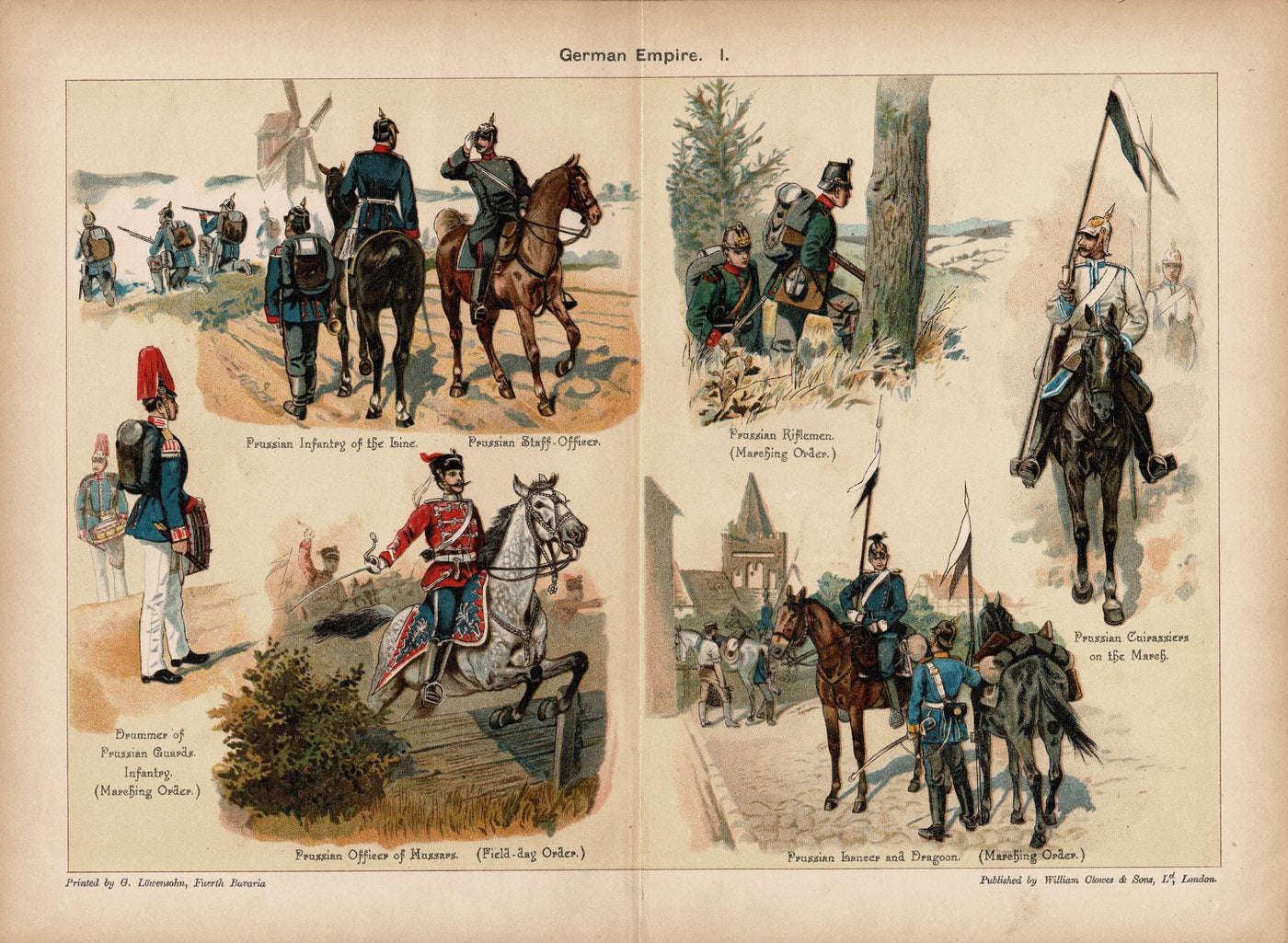 German Empire Army no. 1, Richard Knotel antique print published 1890