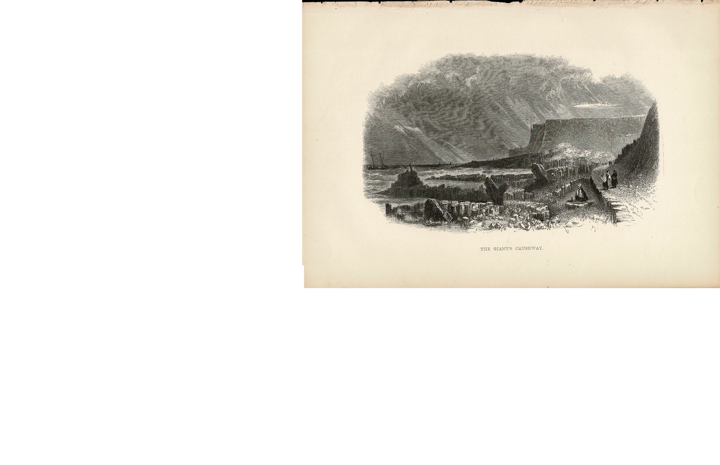 Giant's Causeway County Antrim Ireland antique print 1843