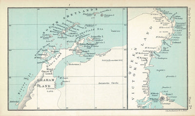 South Polar Chart antique map published 1898