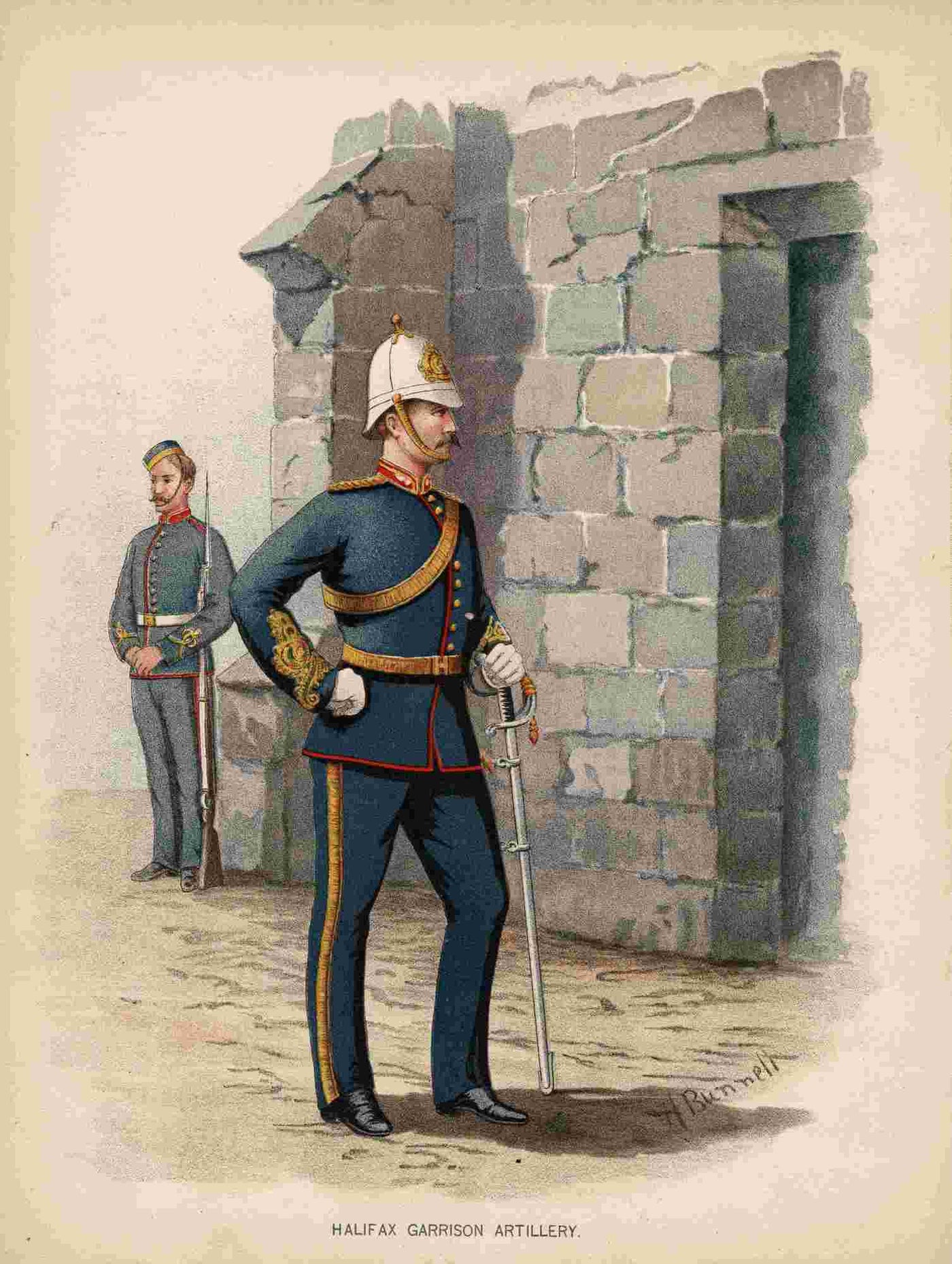 Halifax Garrison Artillery antique print 1890