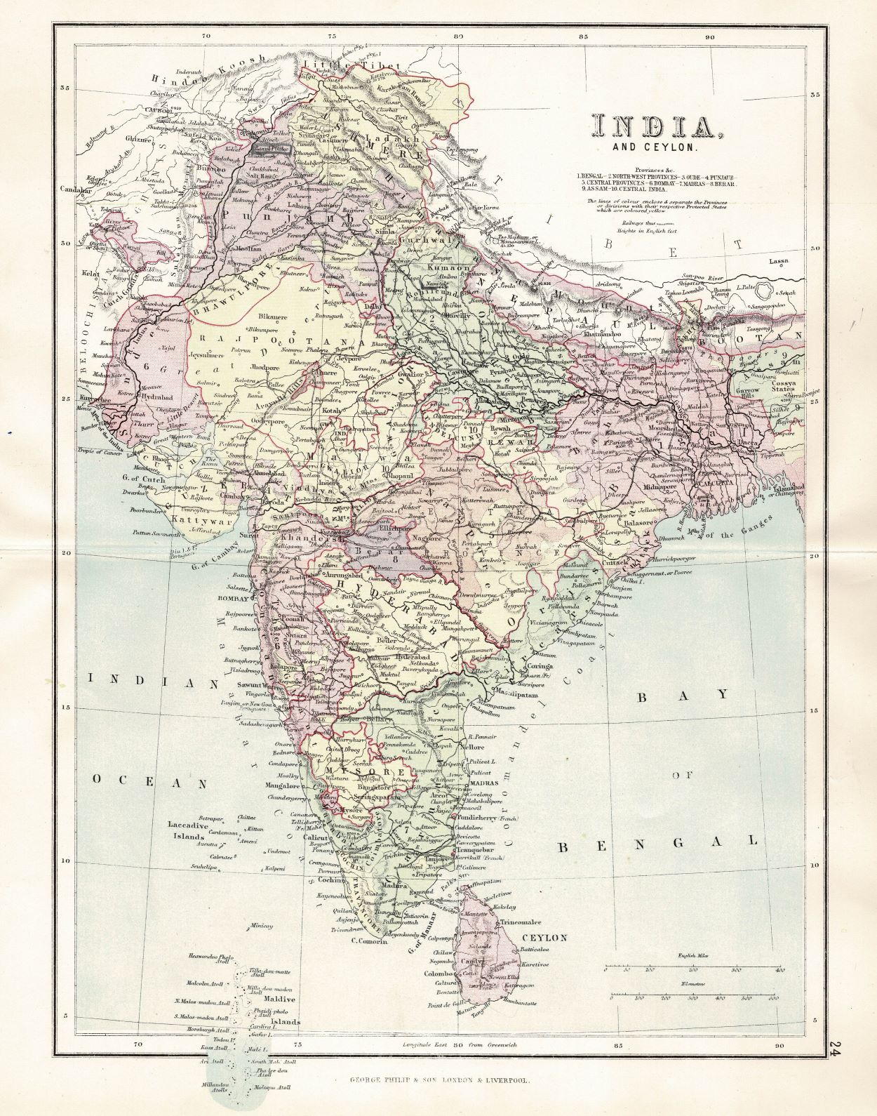 India antique map 1891
