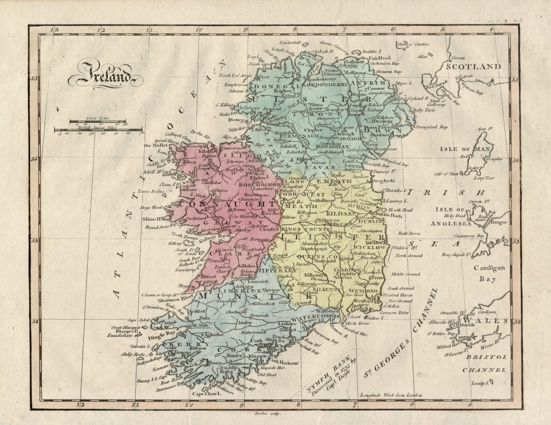 Ireland antique map published 1815