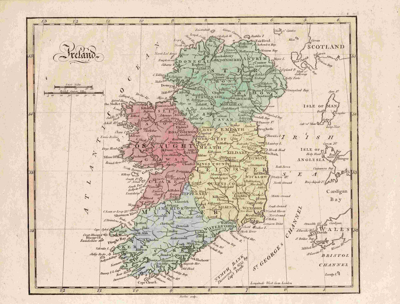 Ireland antique map published 1815