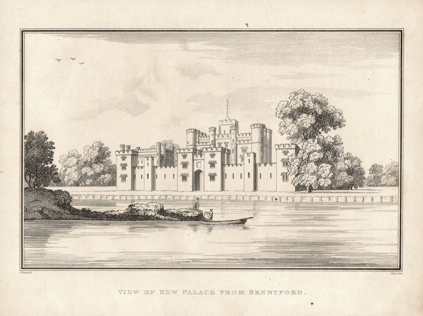 Kew Palace from Brentford guaranteed original antique 9rint, 1811
