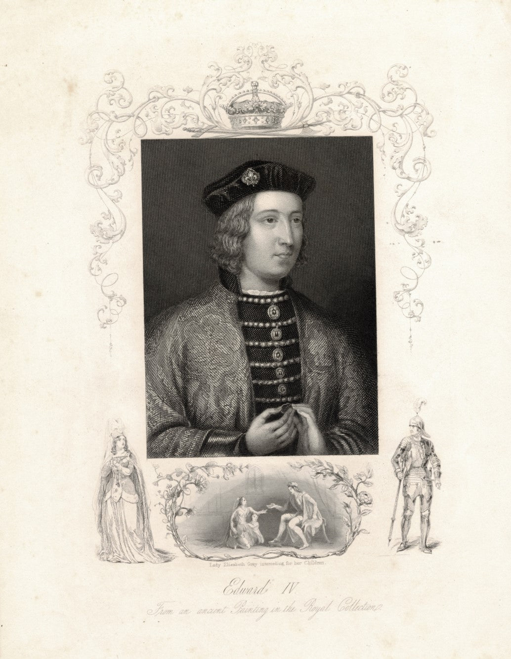King Edward IV of England antique print 1868