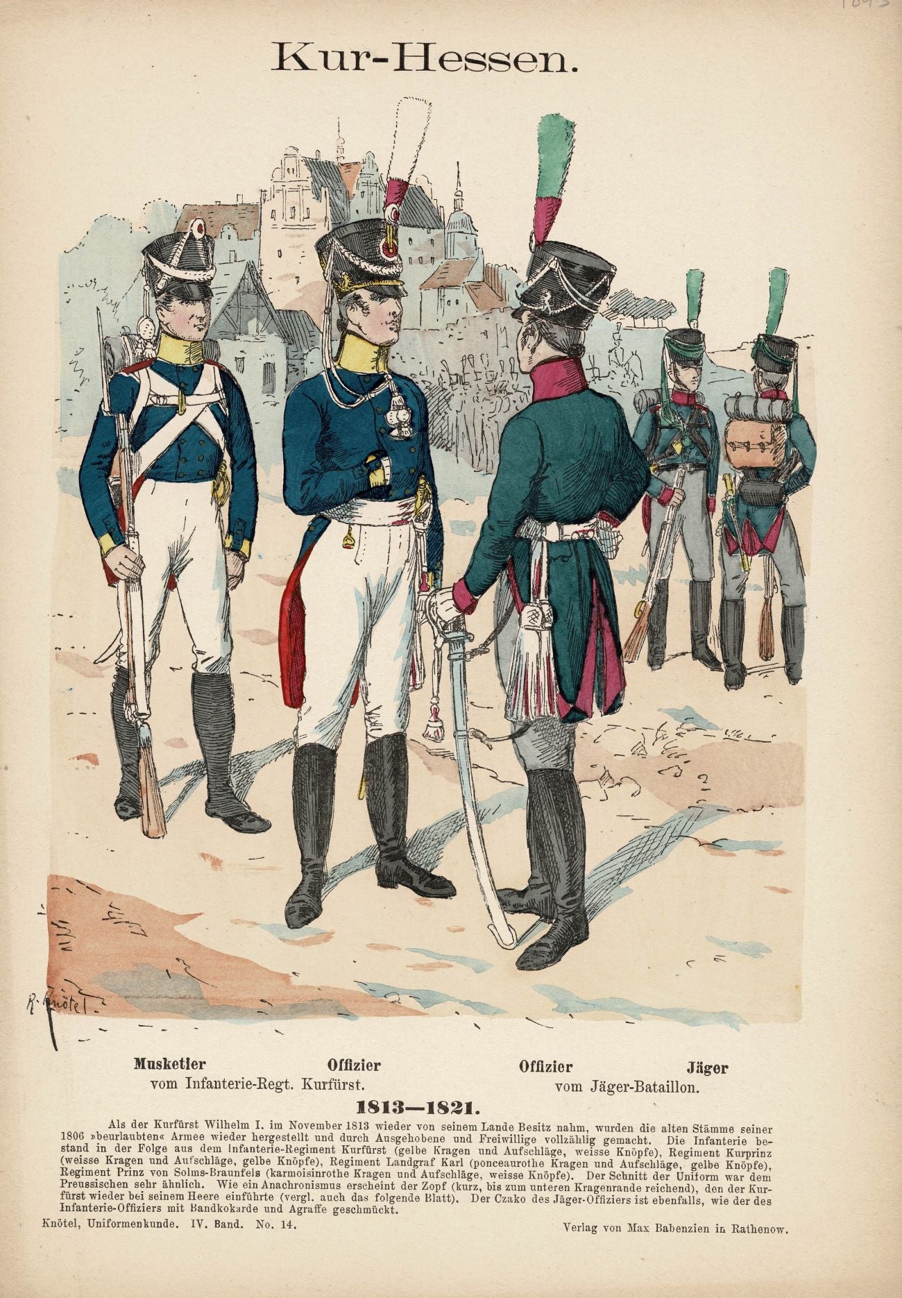 Kurhessen German Military Uniforms from 1813, Richard Knötel, 1893