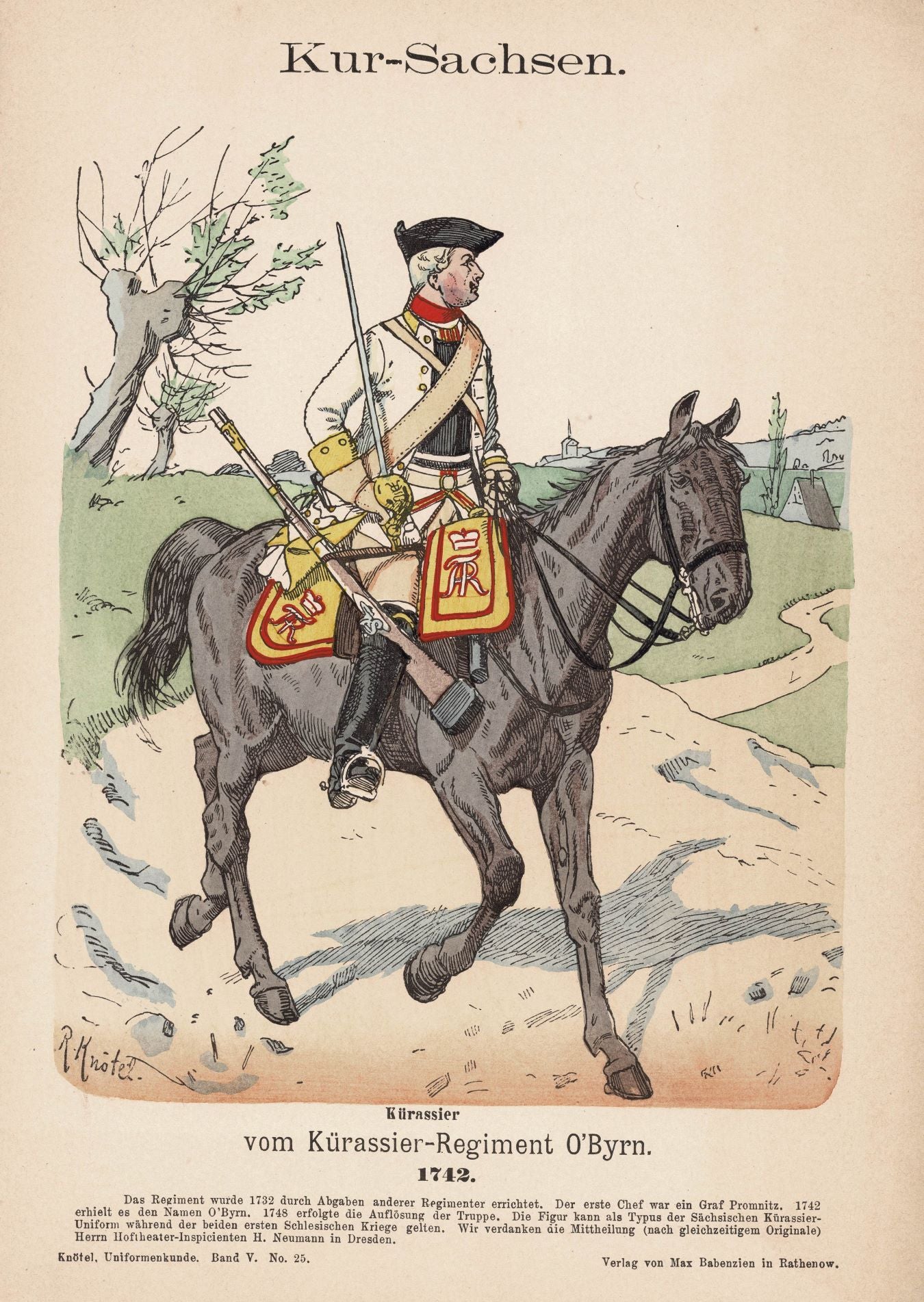 Saxon Military Uniforms from 1742, Richard Knötel, 1894