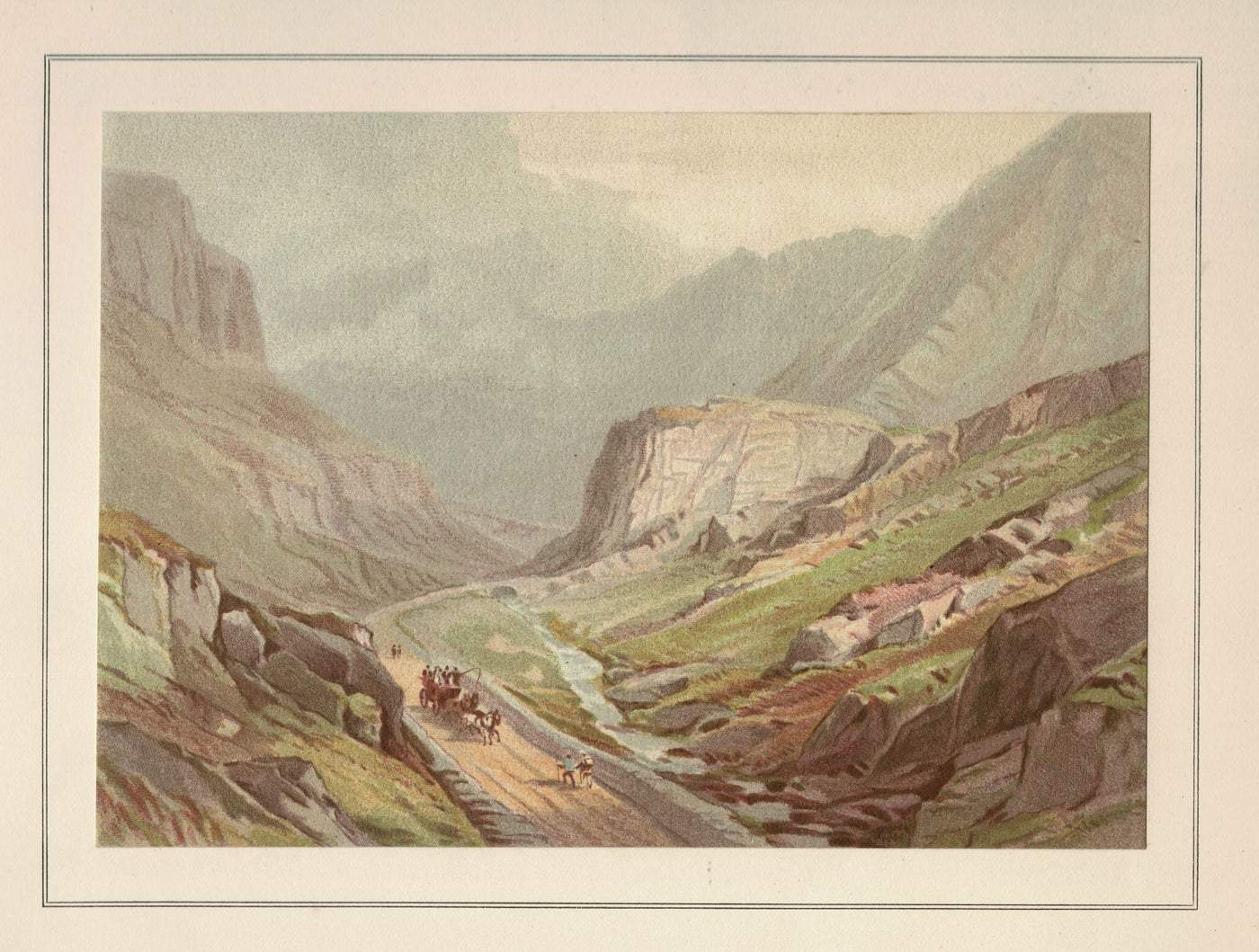 Llanberis Pass Snowdonia Wales antique print 1879