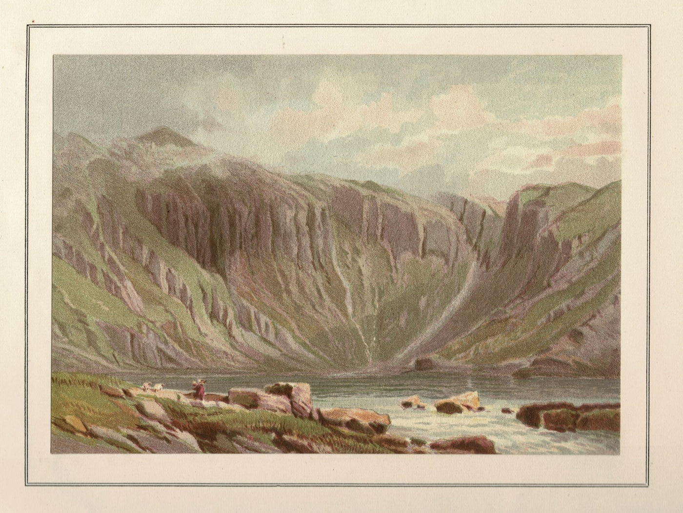 Llyn Idwall Snowdonia Wales antique print 1879