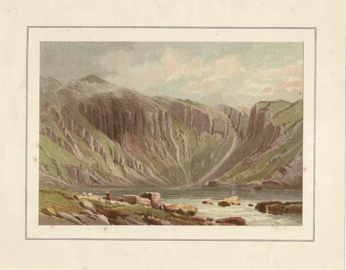 Llyn Idwall Snowdonia Wales antique print 1879