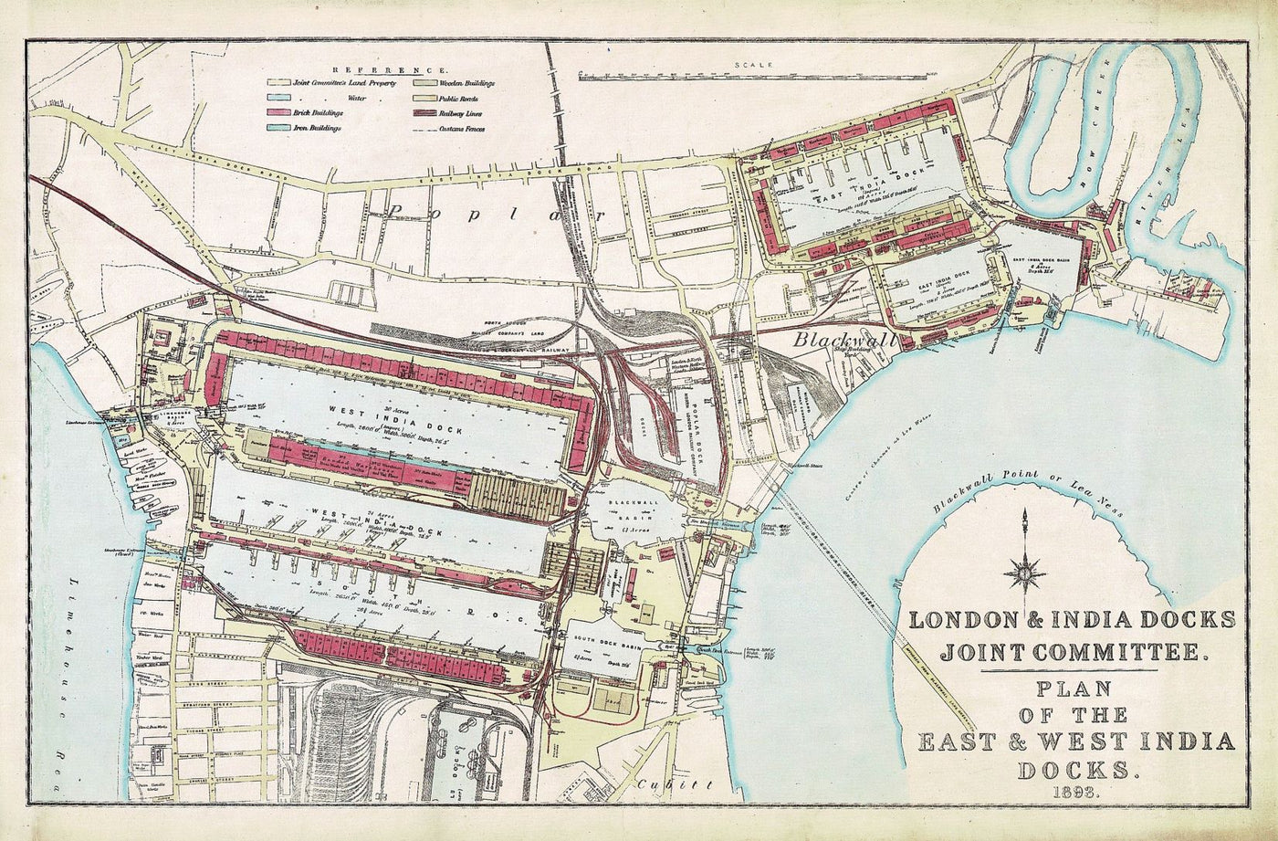 East and West India Docks Plan, 1893