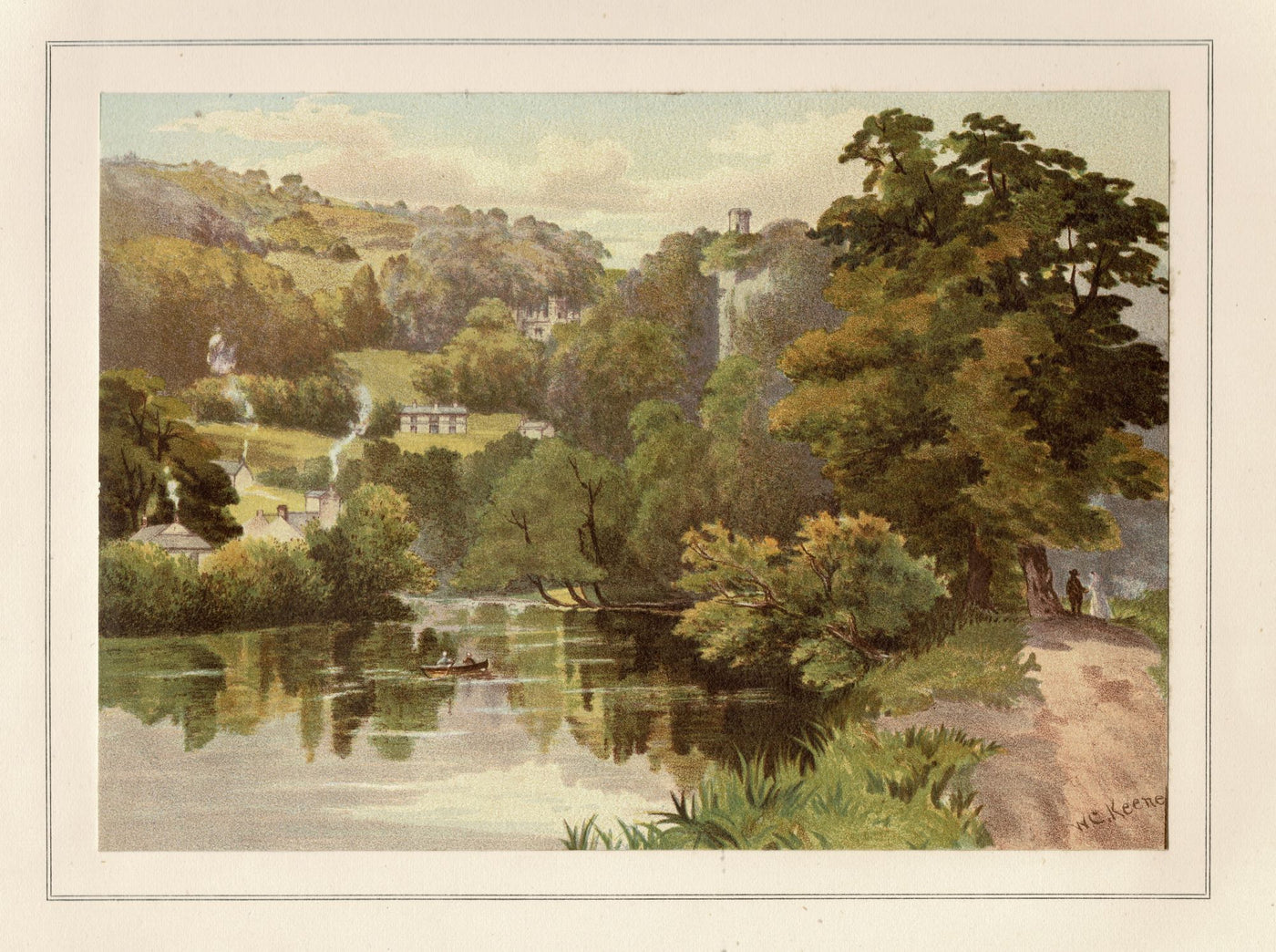 Matlock Bath Lovers Walks Derbyshire antique print 1879
