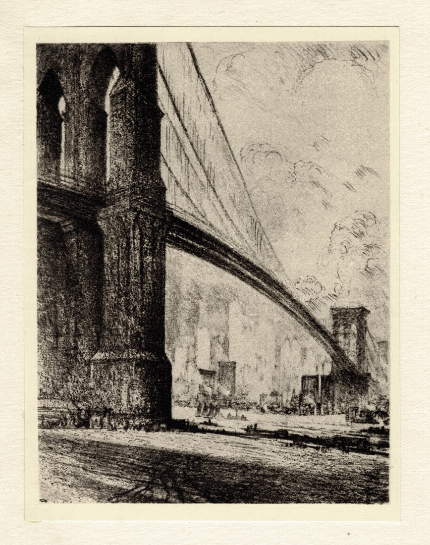 Manhattan Bridge antique print 1912