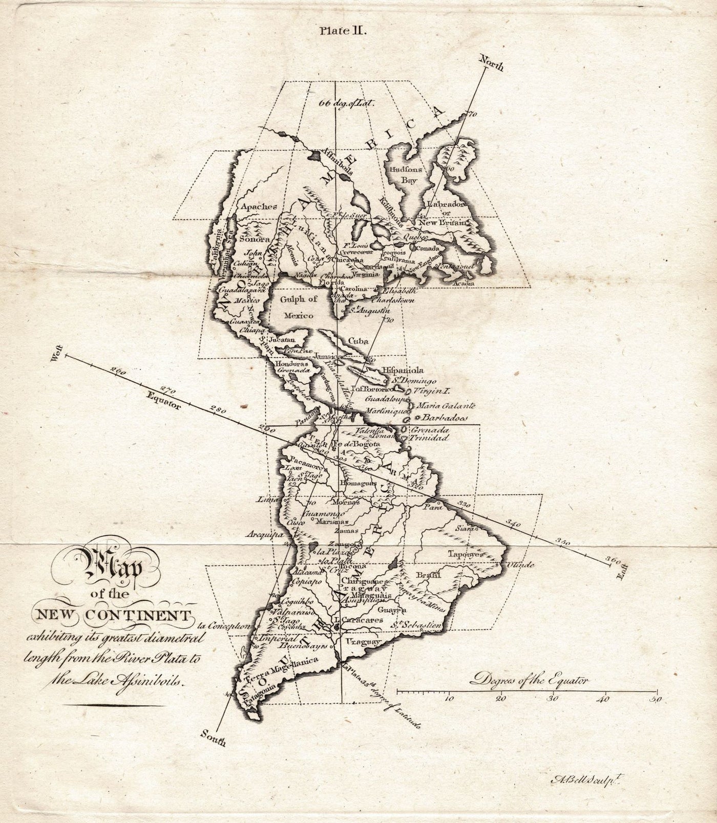 North & South America guaranteed original antique map published 1770
