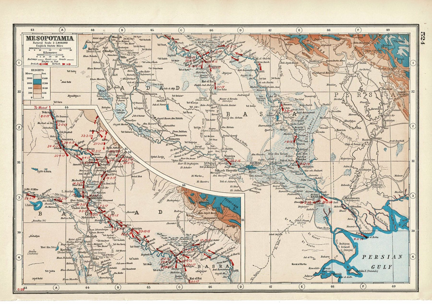 Mesopotamia, An Atlas of the Great War, published 1920.