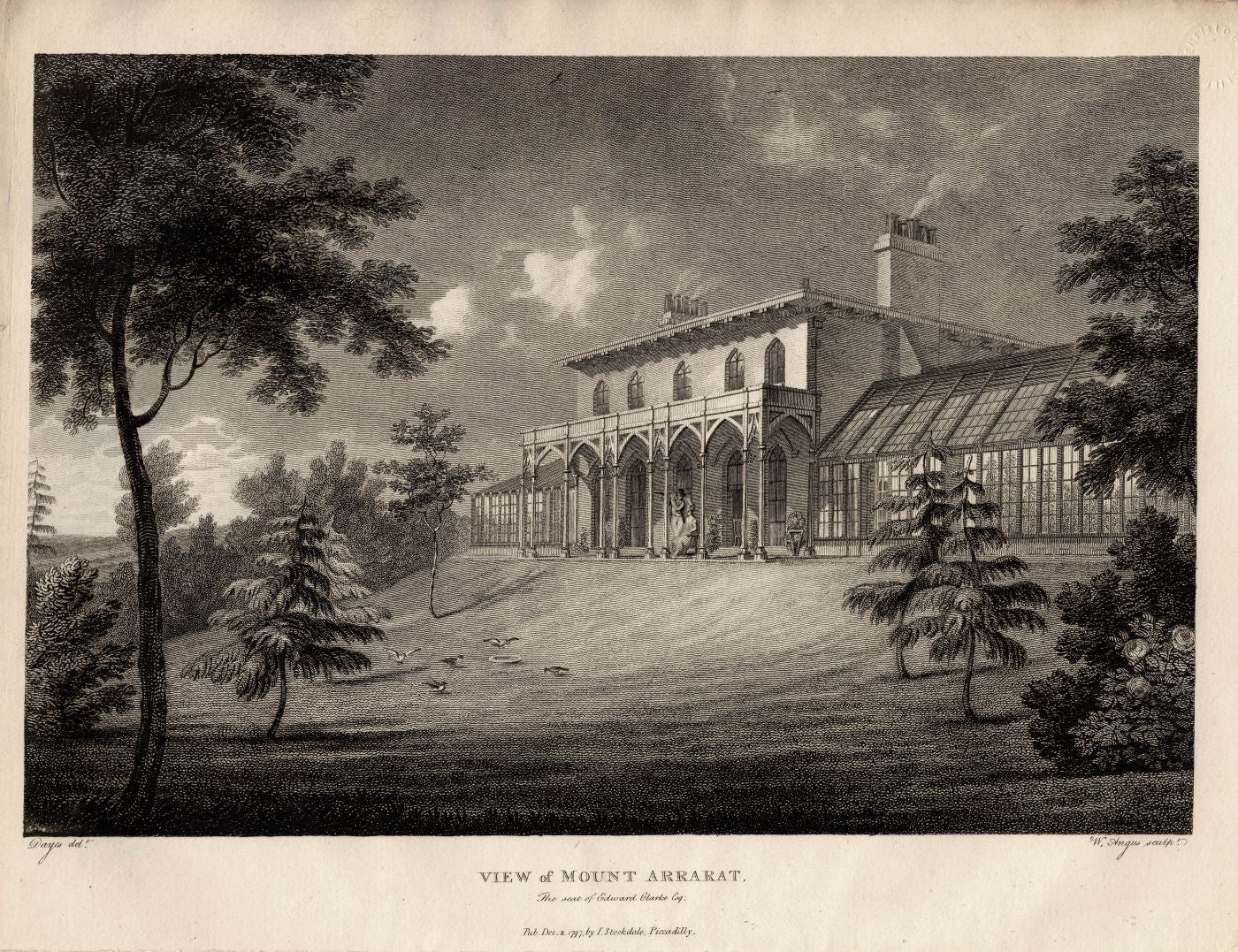 Mount Arrarat, Richmond, Surrey Antique Print published 1798