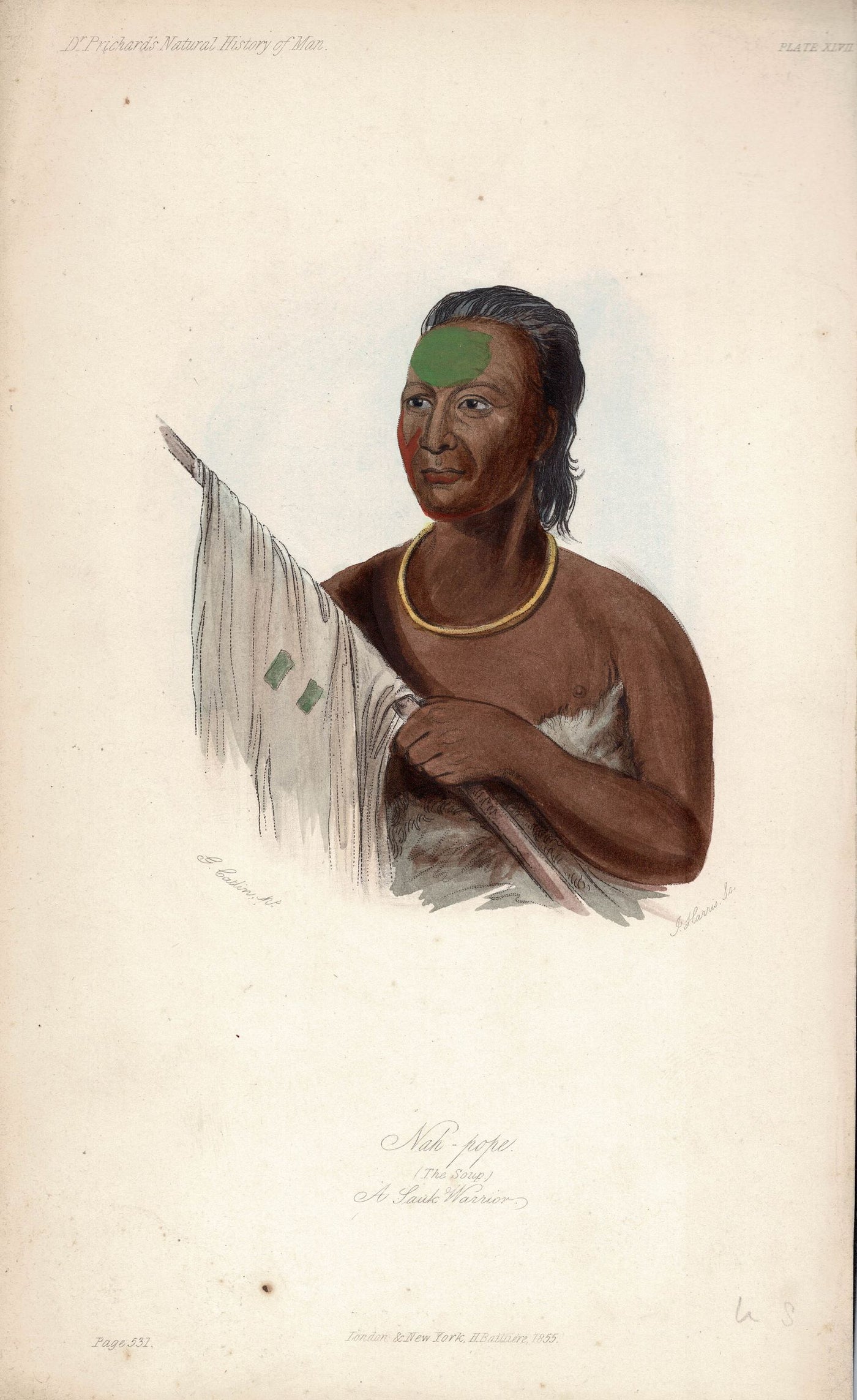 Portrait of Nah-pope, Sauk Warrior  during Black Hawk War 1855