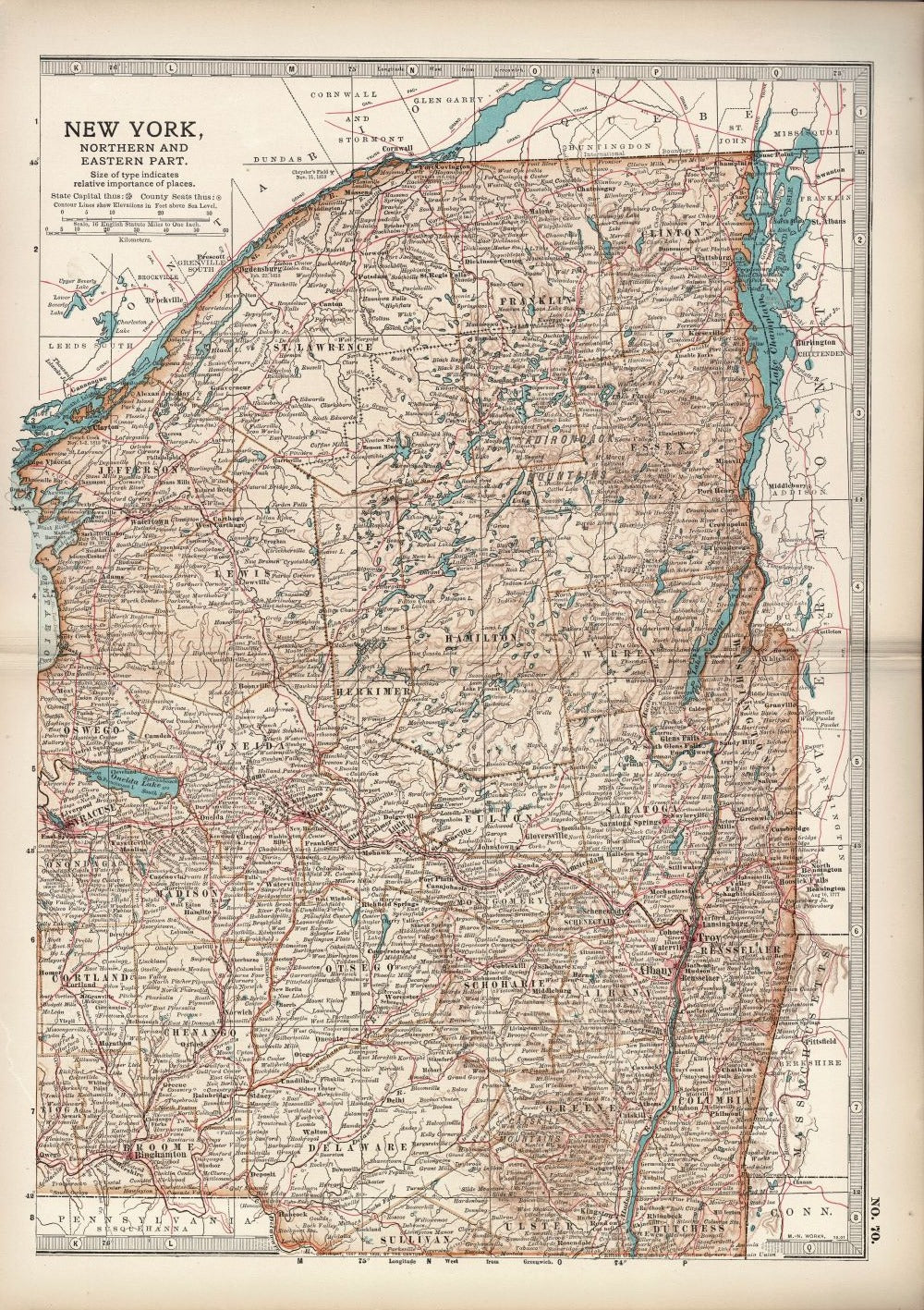 New York State Northern & Eastern parts Encyclopaedia Britannica 1903
