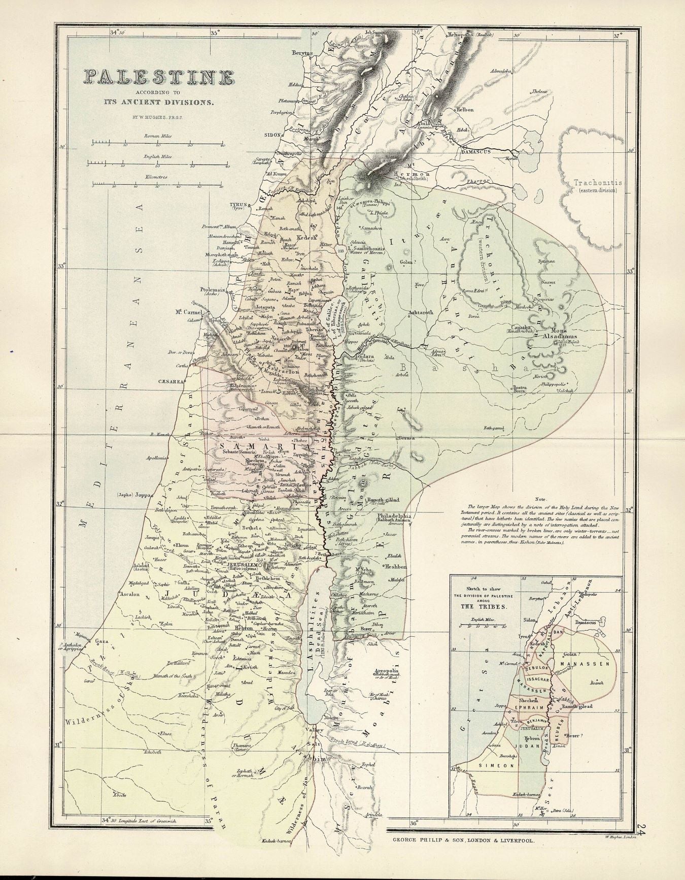 Palestine Antique Map 1886