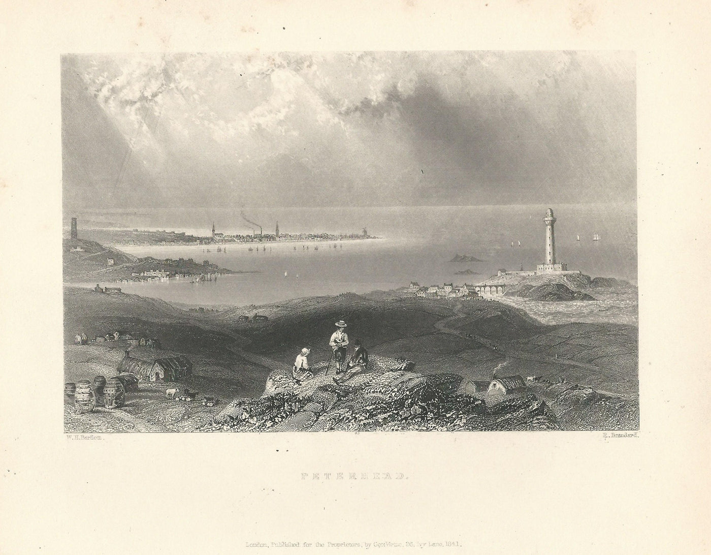 Peterhead Aberdeenshire Scotland antique print 1844