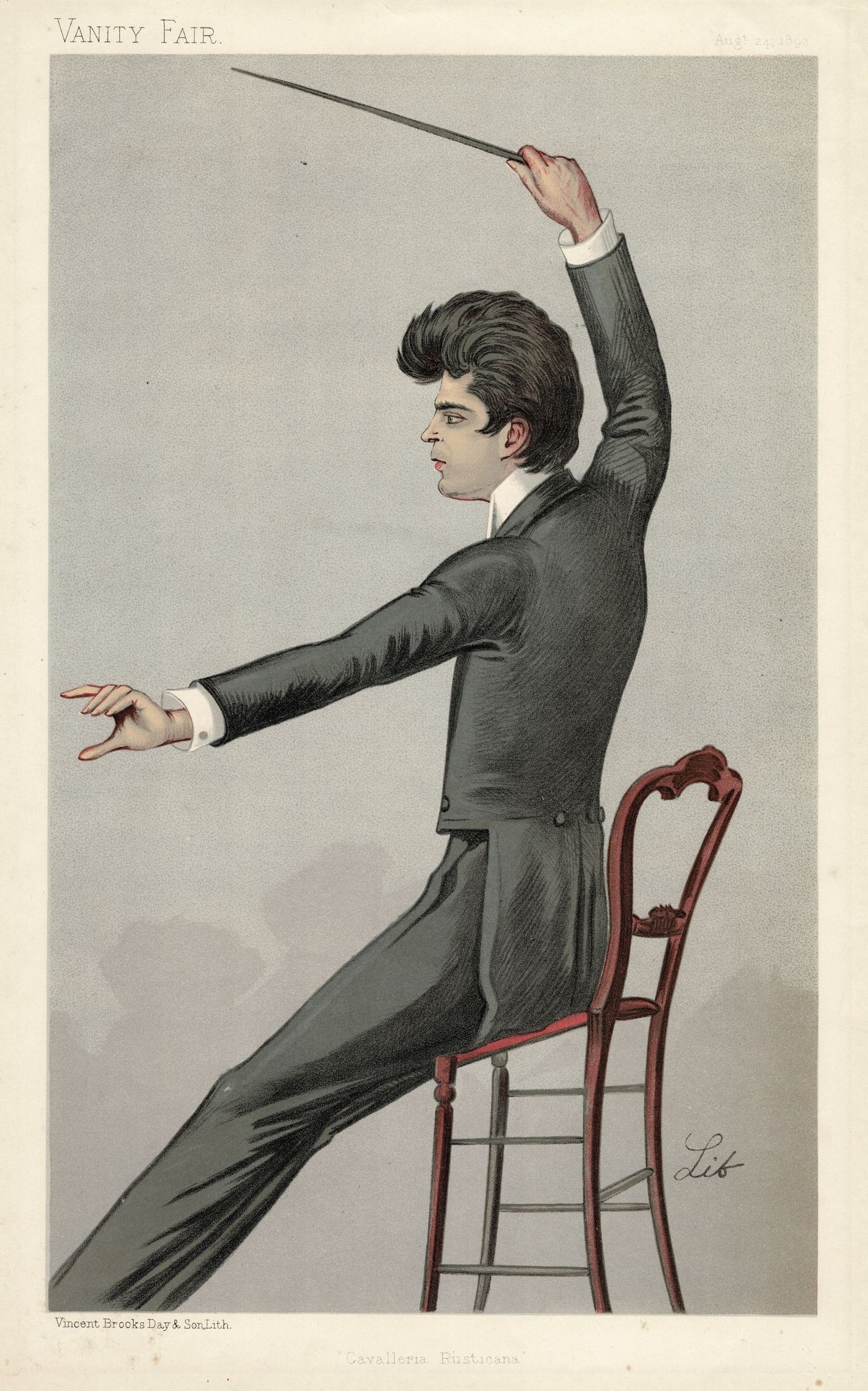 Signor Pietro Mascagni Vanity Fair antique print 1893