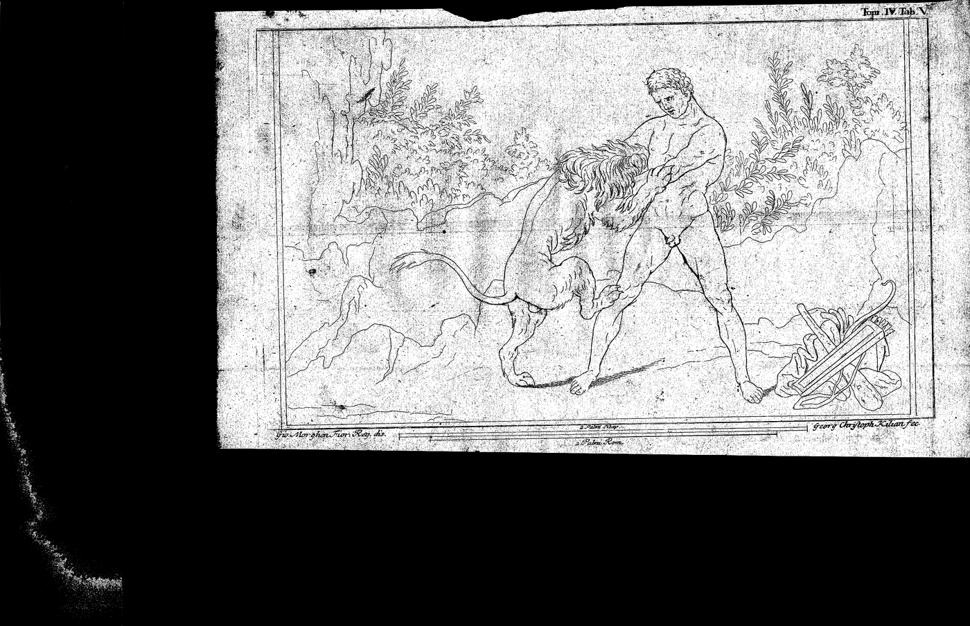 Le Pitture antiche Dercolano Plate 5 (V) Kilian antique print 1779