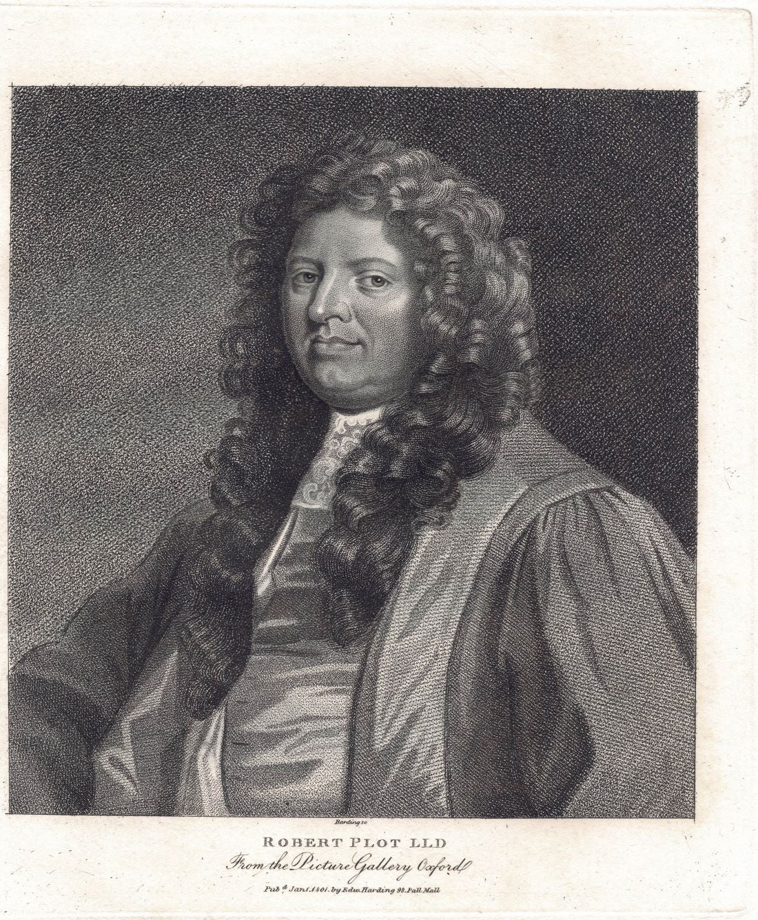 Robert Plot Keeper of the Ashmoleon Museum antique print 1801