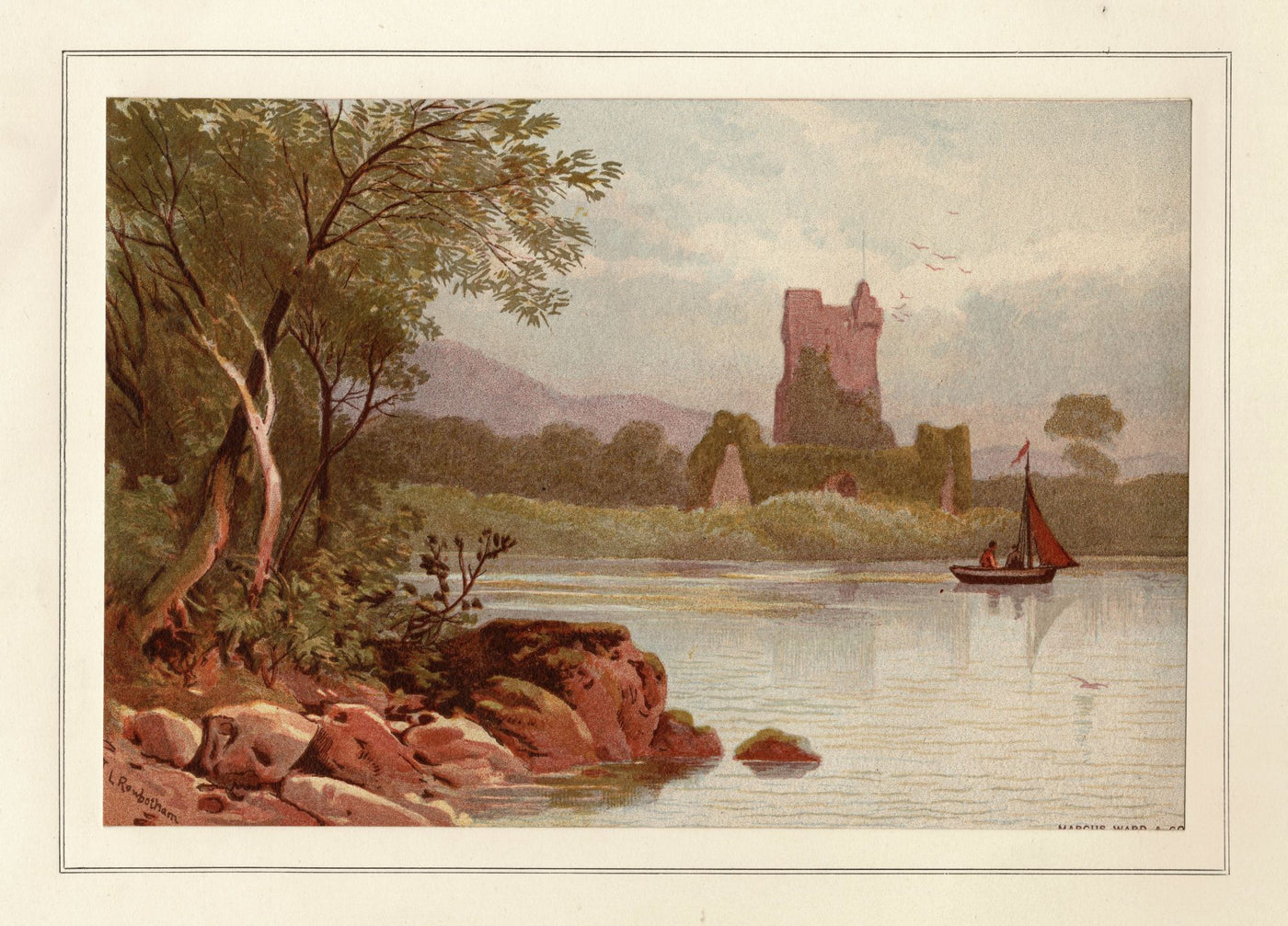 Ross Castle County Kerry Ireland Antique Print 1879