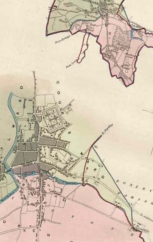 Maidstone Kent antique map 1837