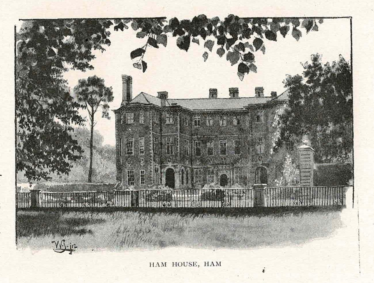 Ham House, Richmond, Surrey antique print published 1893 – Maps and ...