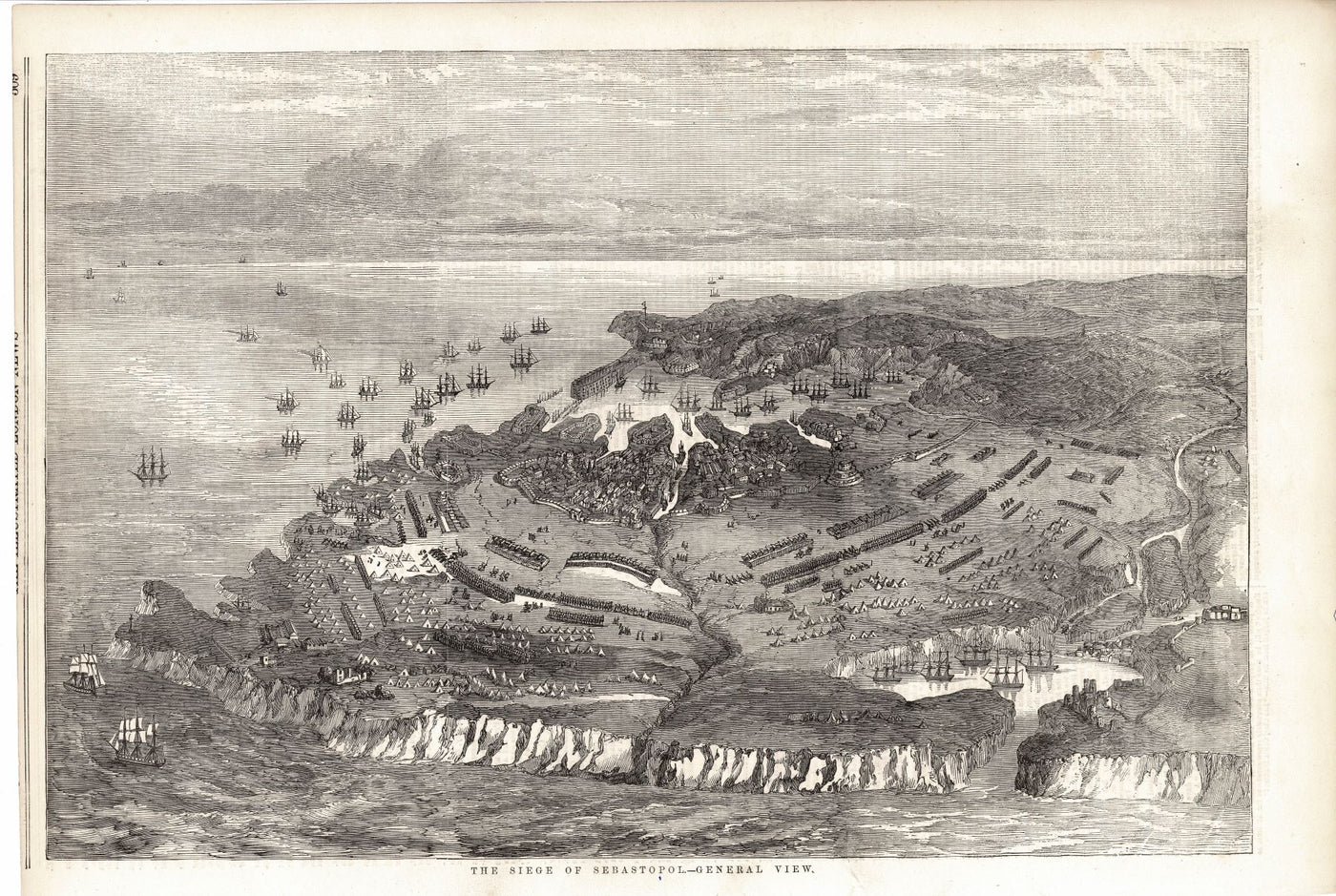 Sevastopol (Siege of Sebastopol) Crimea original antique print 1855