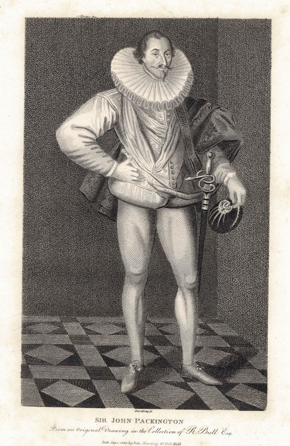 Sir John Pakington, 2nd Baronet antique print published in 1801