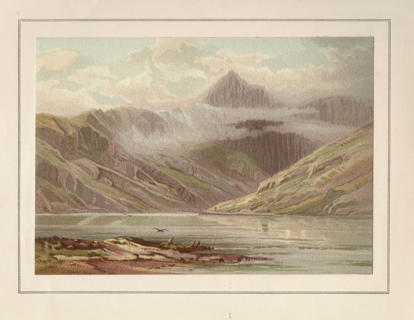 Snowdon Snowdonia Wales antique print 1879