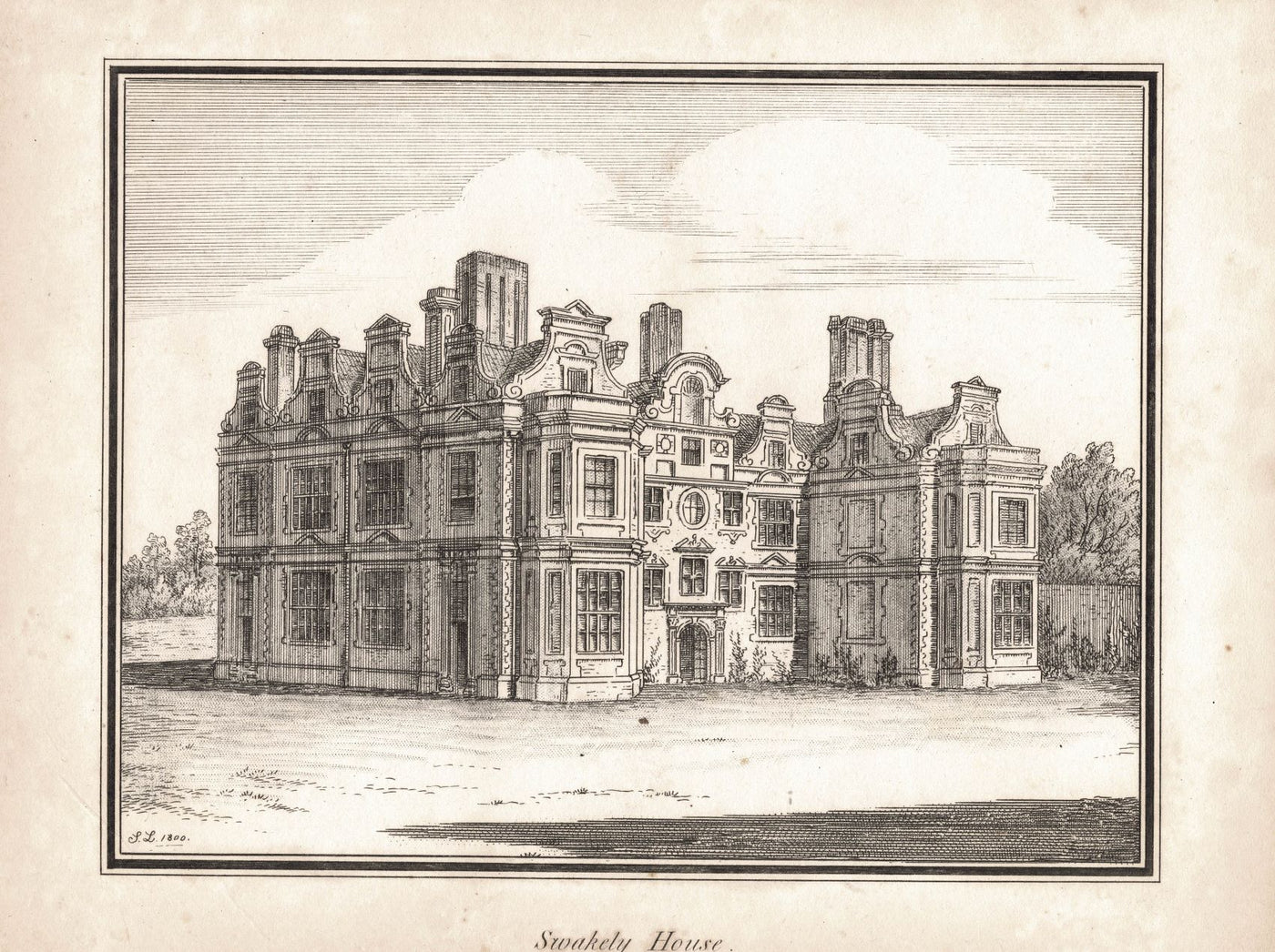 Swakeleys House Ickenham Hillingdon antique print 1811