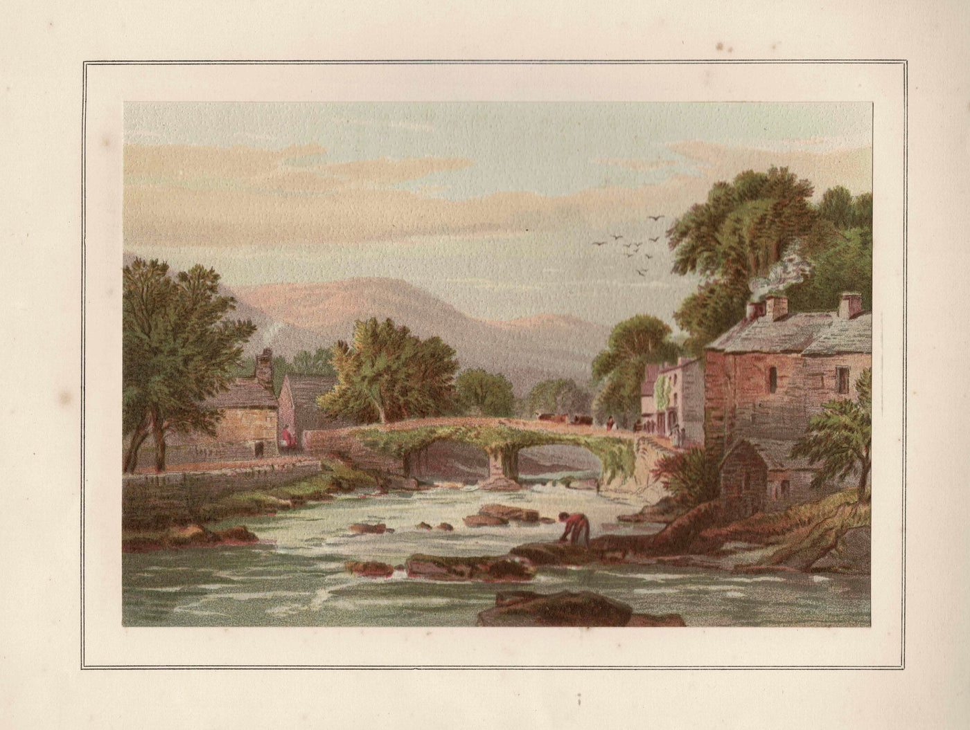 Beddgelert Snowdonia Wales antique print 1879