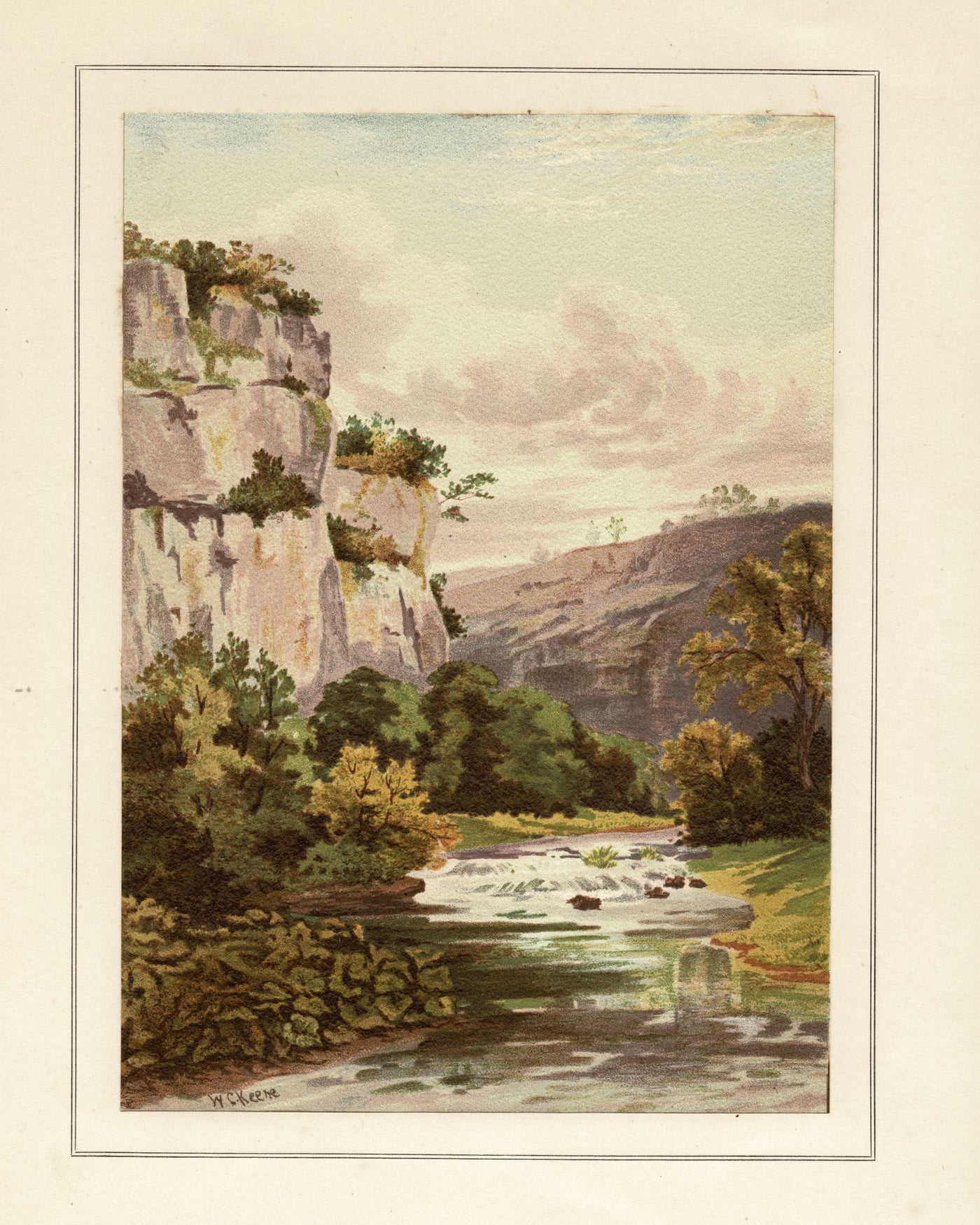 High Tor Matlock Bath Derbyshire antique print 1879