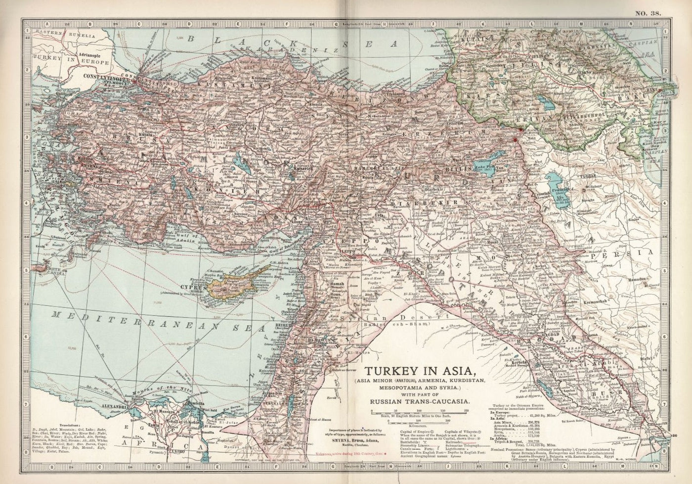 Turkey in Asia with Russian Trans-Caucasia Encyclopaedia Britannica 1903