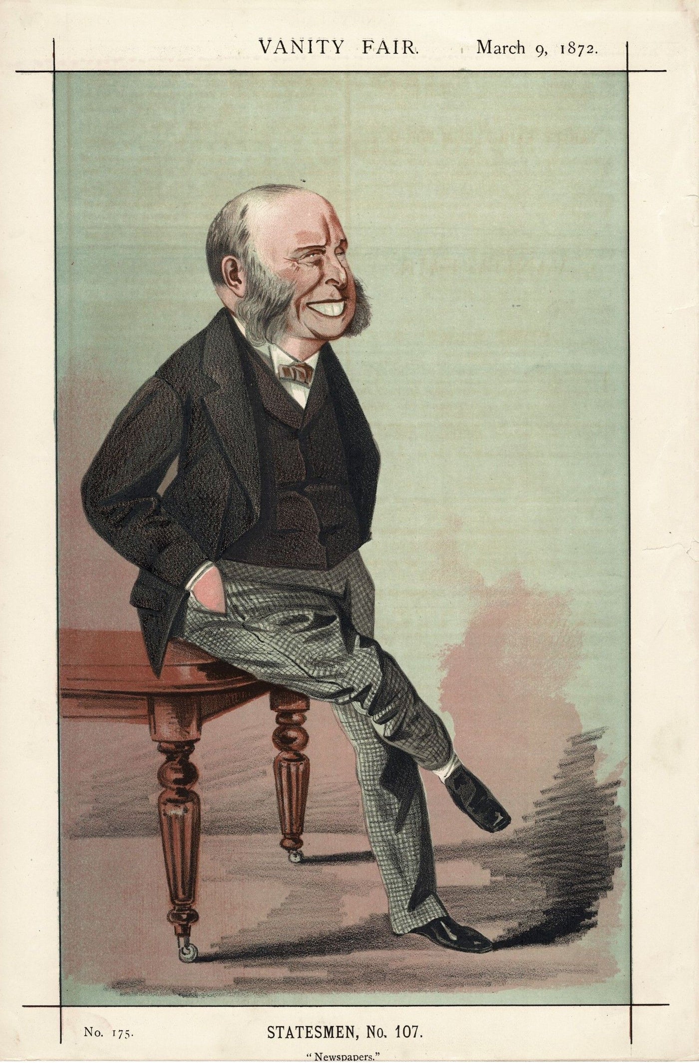 W. H. Smith, M.P. Vanity Fair antique print 1872