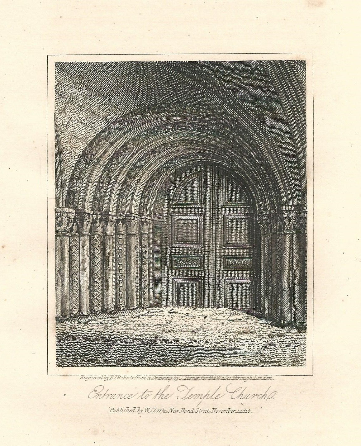 Entrance to the Temple Church, London, 1817