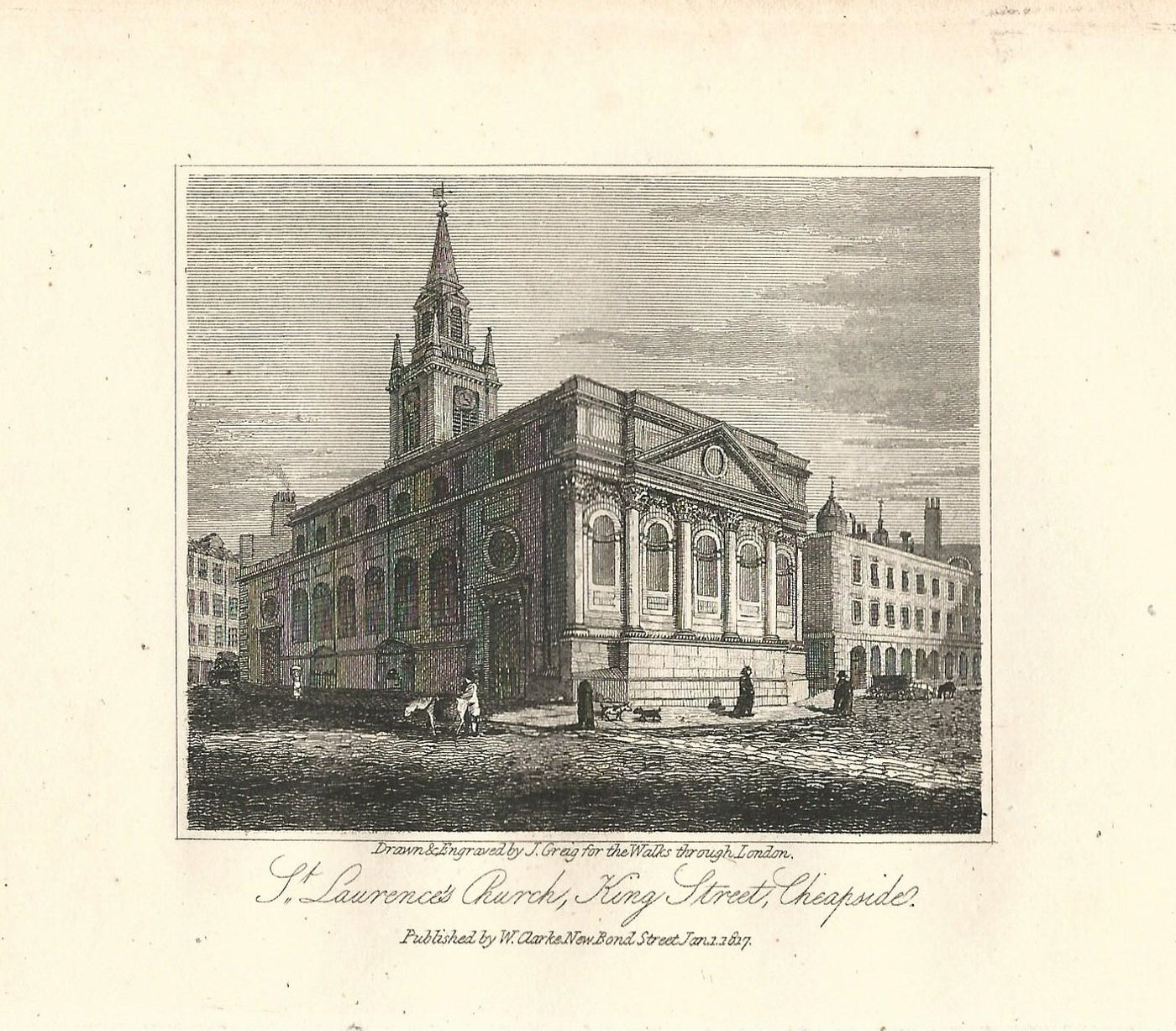St Laurence Church, Cheapside London 1817
