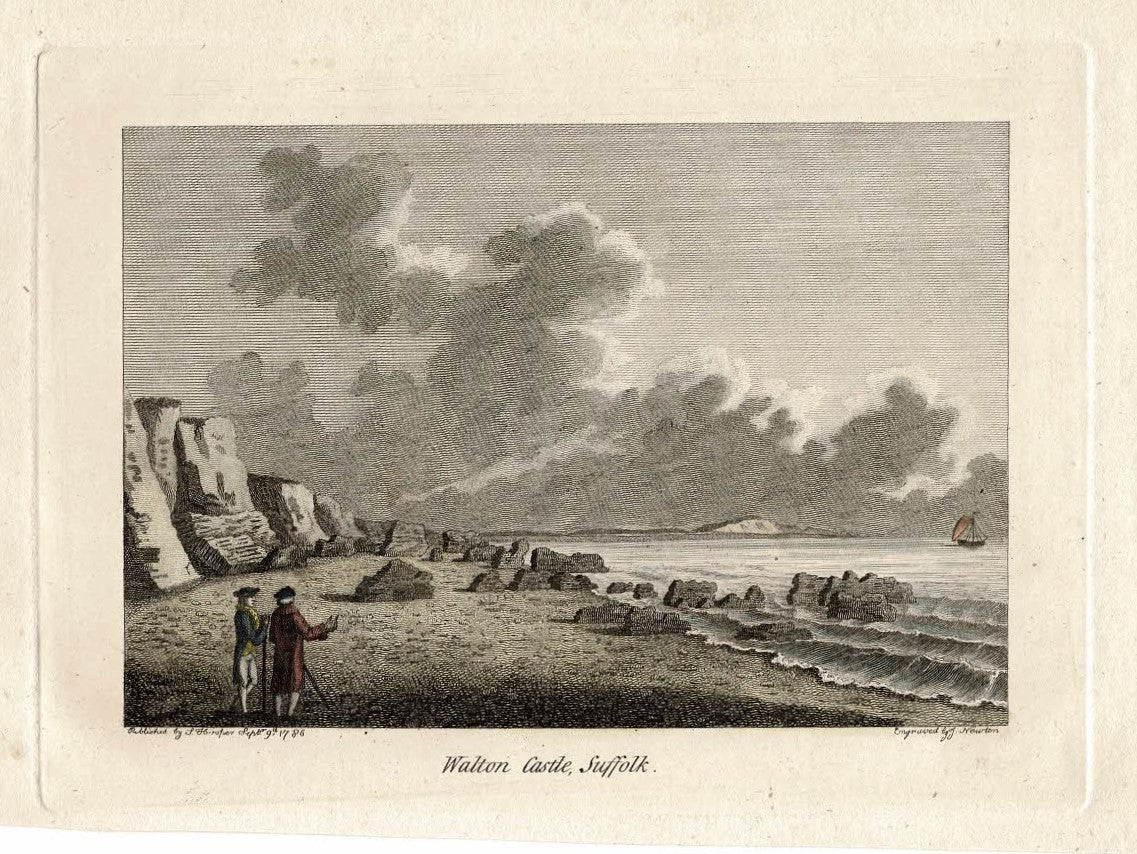 Walton Castle Suffolk antique print 1786